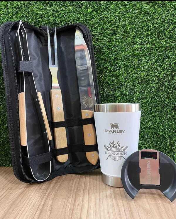 Kit parrillero con vaso Stanley