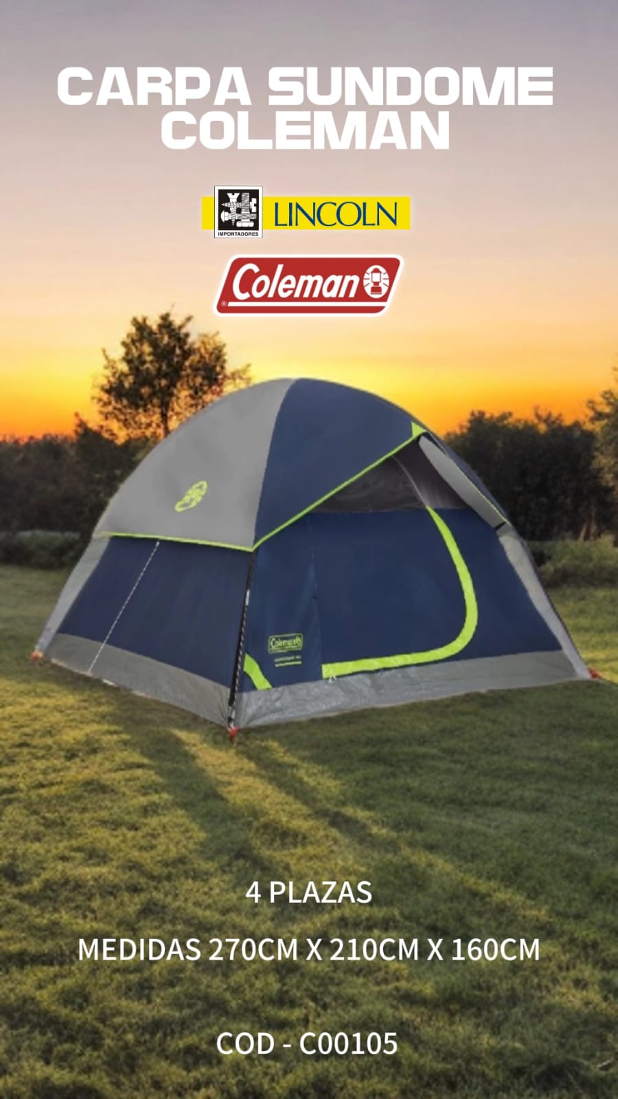 Carpa sundome coleman 4 plazas